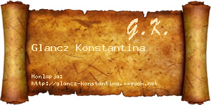 Glancz Konstantina névjegykártya